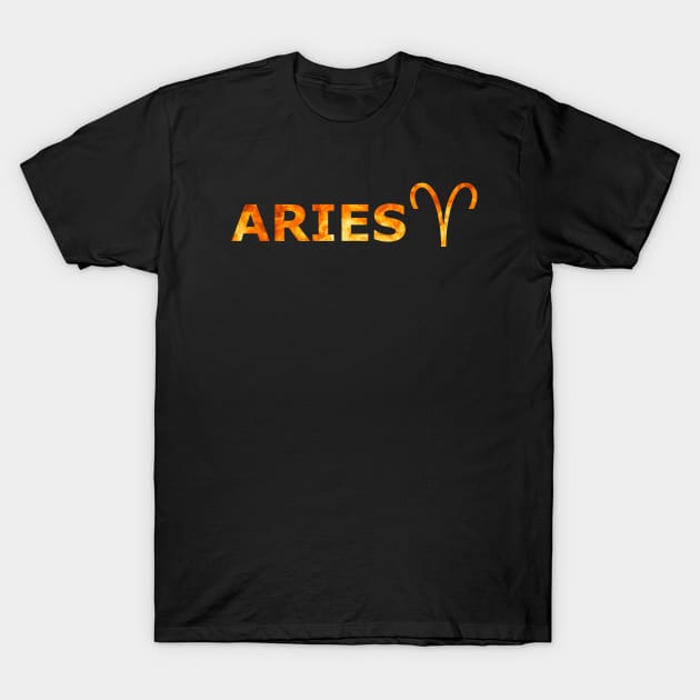 ARIES (fire) T-Shirt by Zodiac Lover